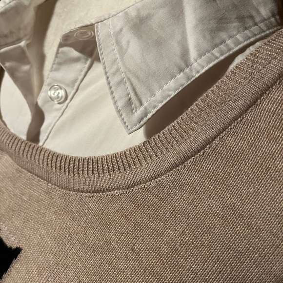 Notations Lightweight Knit Sweater with Beige Owl Design 1X - Picture 10 of 10